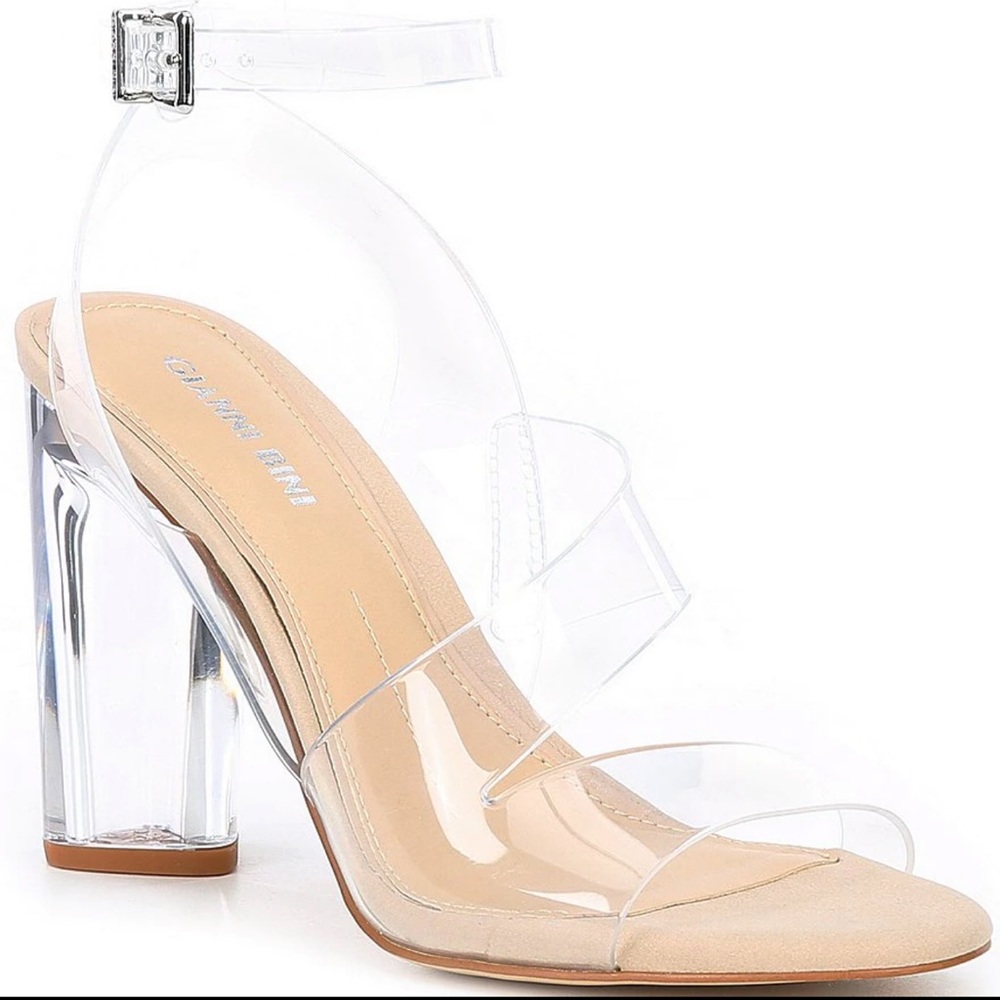 Gianni Bini Ahrley Clear Vinyl Ankle Strap Strappy Sandals